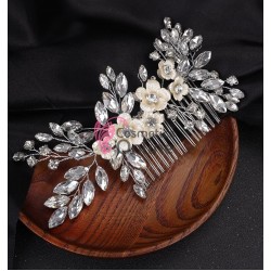 Accesoriu modern pentru decor par CA012AA Argintiu cu pini si cristale deosebite